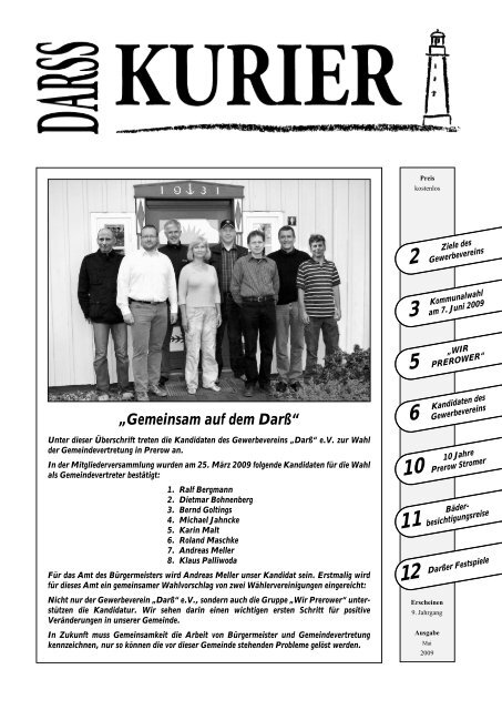 Darss Kurier 01/2009 (Page 1) - Gewerbeverein DarÃ