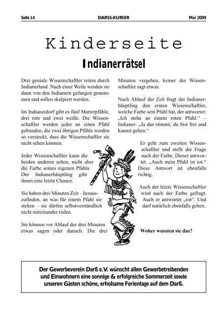 Darss Kurier 01/2009 (Page 1) - Gewerbeverein DarÃ