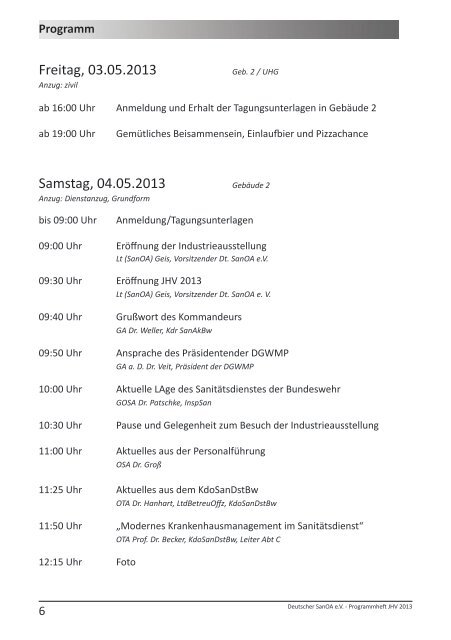 Programm - Deutsche Gesellschaft fÃ¼r Wehrmedizin und ...