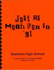 20-Year Reunion Booklet - DHS Class of 1971 40th Reunion ...