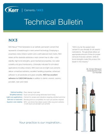 Cements / NX3 Technical Bulletin - Kerr