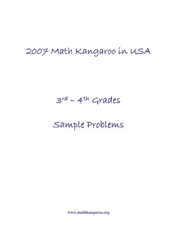 2007 Math Kangaroo in USA 2007 Math Kangaroo in USA 3rd â 4th ...