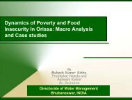 Dynamics of Poverty and Food Insecurity In Orissa: Macro Analysis ...