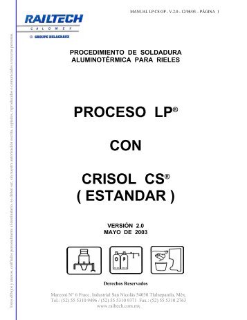 Manual Soldadura LP con crisol estandar CS ... - railtech.com.mx