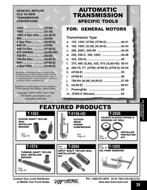 FEATURED PRODUCTS - ATEC Trans-Tool