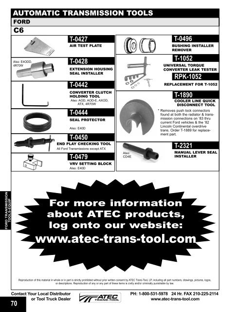 FEATURED PRODUCTS - ATEC Trans-Tool
