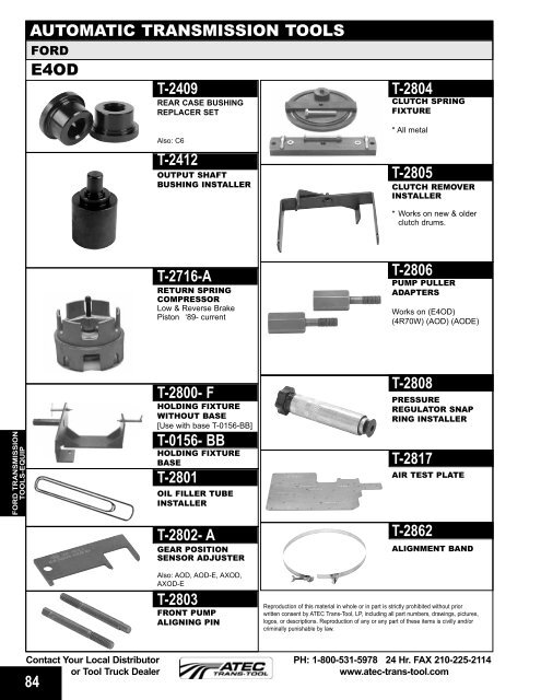 FEATURED PRODUCTS - ATEC Trans-Tool