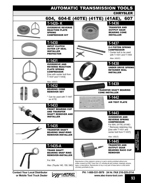 FEATURED PRODUCTS - ATEC Trans-Tool