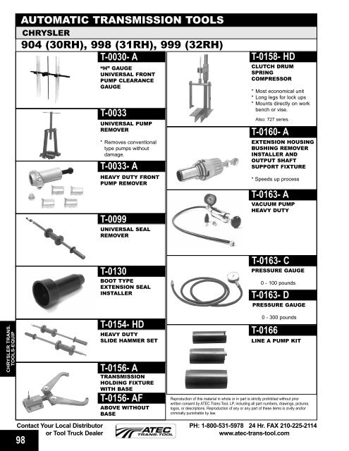 FEATURED PRODUCTS - ATEC Trans-Tool