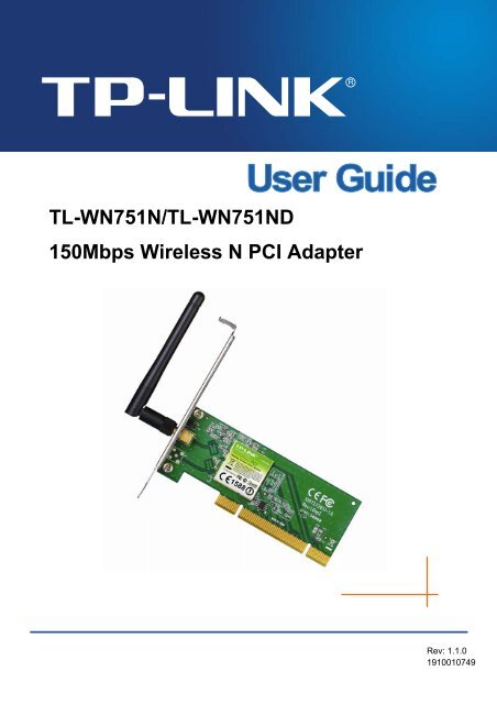 TL-WN751N/TL-WN751ND 150Mbps Wireless N PCI ... - TP-Link