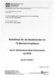 Richtlinien fÃ¼r die Studierenden im 72-Wochen-Praktikum