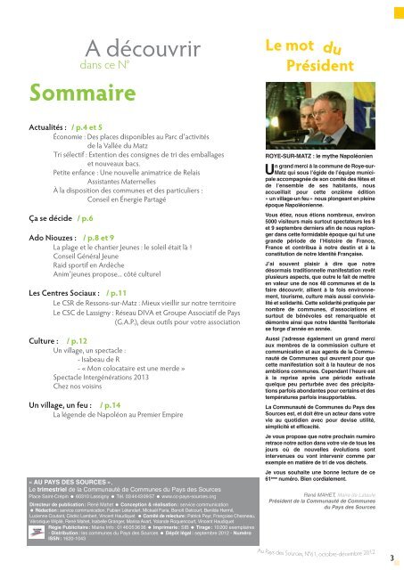 Journal 61 - CommunautÃ© de Communes du Pays des Sources