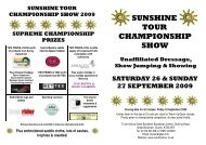SUNSHINE TOUR CHAMPIONSHIP SHOW - Gbec.info