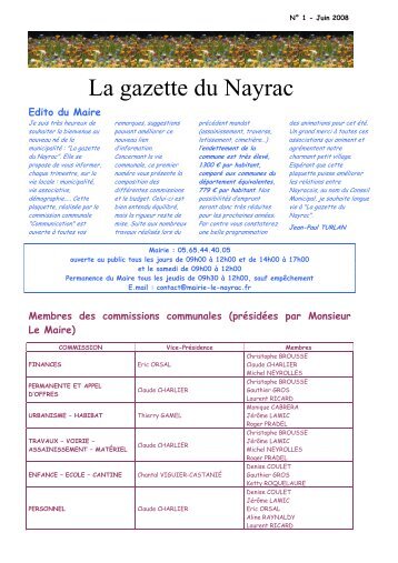 La_Gazette_n°1 - Mairie de Le Nayrac