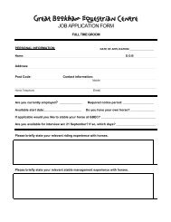 Download Job Application Form - Great Bookham Equestrian Centre