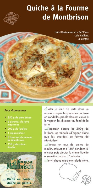 Quiche Ã  la Fourme de Montbrison - Tourisme Loire Forez