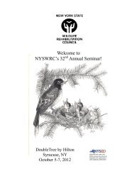 Program Booklet - New York State Wildlife Rehabilitation Council