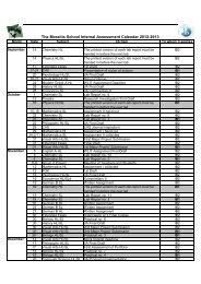 The Moraitis School Internal Assessment Calendar 2012-2013