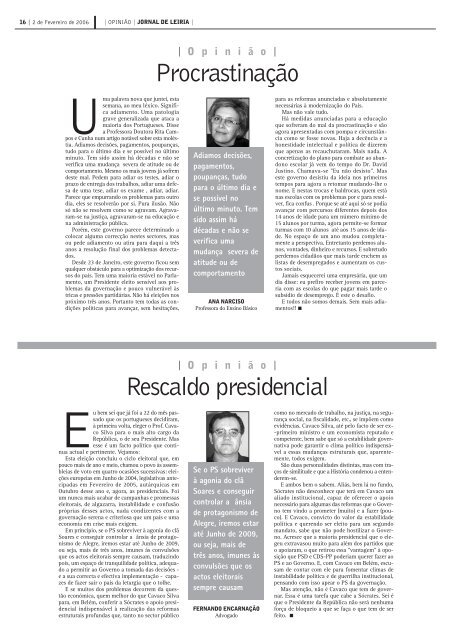 Os caminhos da reforma - Jornal de Leiria