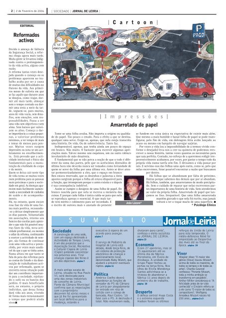 Os caminhos da reforma - Jornal de Leiria
