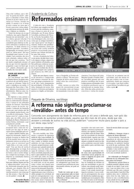 Os caminhos da reforma - Jornal de Leiria