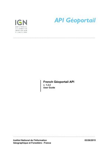 Download Geoportal API Documentation in PDF - IGN