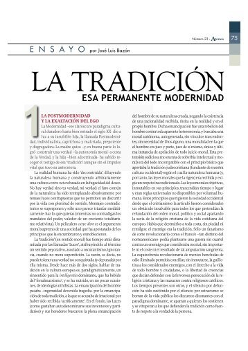 La tradición, esa permanente modernidad