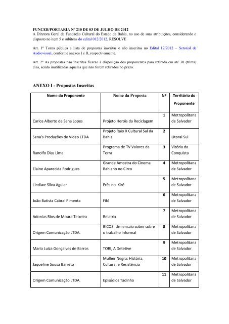 Edital â Setorial de Audiovisual - FundaÃ§Ã£o Cultural do Estado da ...