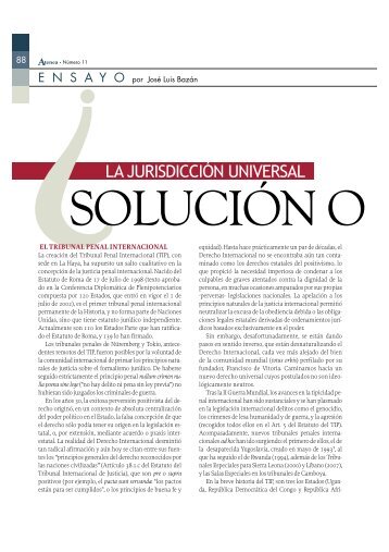 Jurisdicción universal. ¿solución o problema?