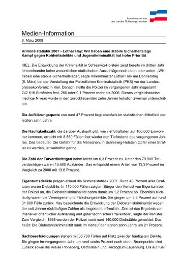 Medien-Information - Landespolizei Schleswig-Holstein