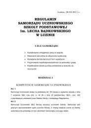 Regulamin samorzÄdu uczniowskiego - SzkoÅa Podstawowa im ...