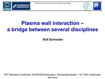 Plasma wall interaction