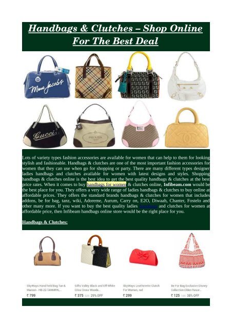 best deals on handbags online