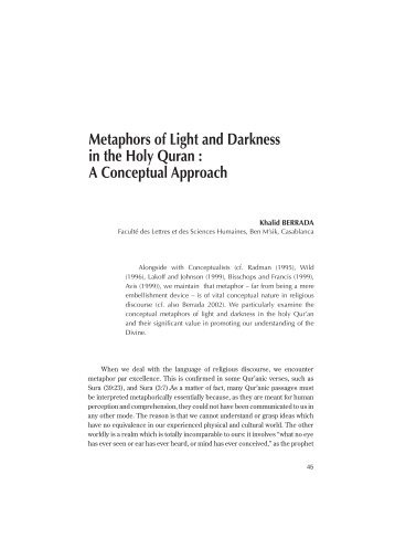 Metaphors of Light and Darkness in the Holy Quran