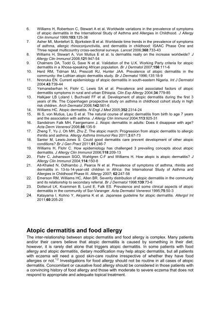 Guidelines on the Management of Atopic Dermatitis ... - Dermatology