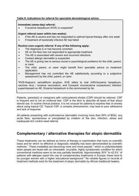 Guidelines on the Management of Atopic Dermatitis ... - Dermatology