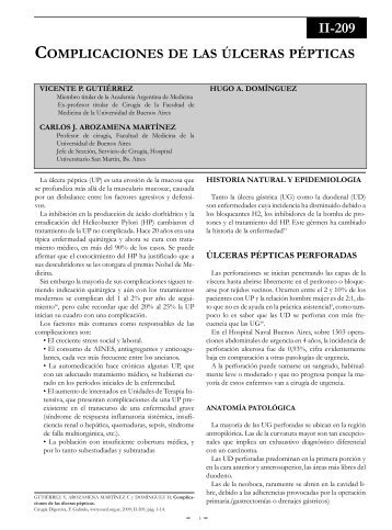 Complicaciones de las Ãºlceras pÃ©pticas. - sacd.org.ar