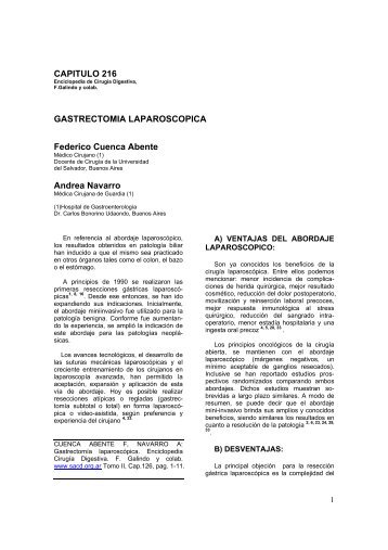 GastrectomÃ­a laparoscÃ³pica - sacd.org.ar