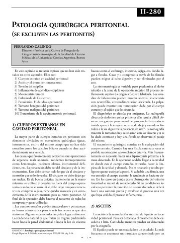 PatologÃ­a quirÃºrgica peritoneal (se excluyen peritonitis). - sacd.org.ar