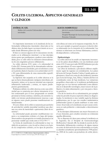 Colitis ulcerosa. Aspectos generales y clÃ­nicos. - sacd.org.ar