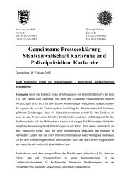 Gemeinsame Presseerklärung Staatsanwaltschaft Karlsruhe und ...