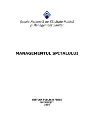 Manual pentru cursul de management spitalicesc - SNSPMS