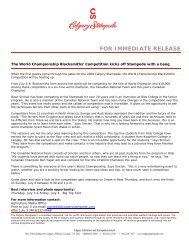 For Immediate Release - Calgary Stampede