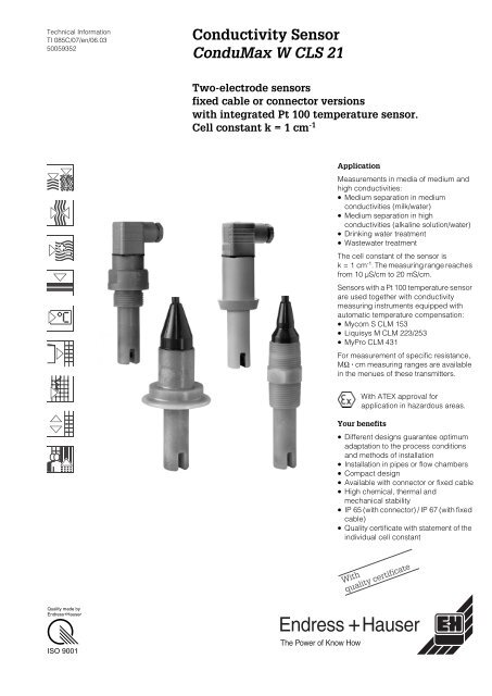 Condumax W Cls 21 A A Endress Hauser E Ha A