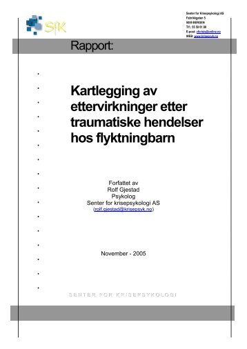 Kartlegging av ettervirkninger etter traumatiske hendelser hos ...