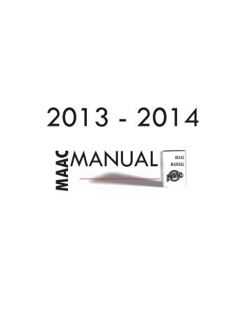 MAAC Manual (as of 8-17-2013) - Metro Atlantic Athletic Conference