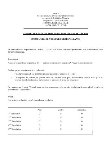 Vote par correspondance - AG-15-06-12