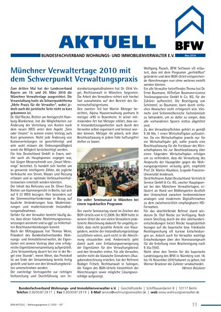 BFW Immobilien Kongress 2010 am 6. und 7. Mai in Berlin - Bvi