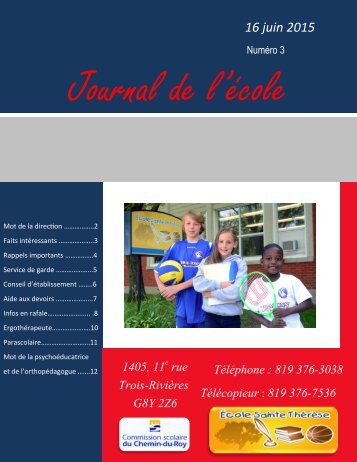 Journal de l’école