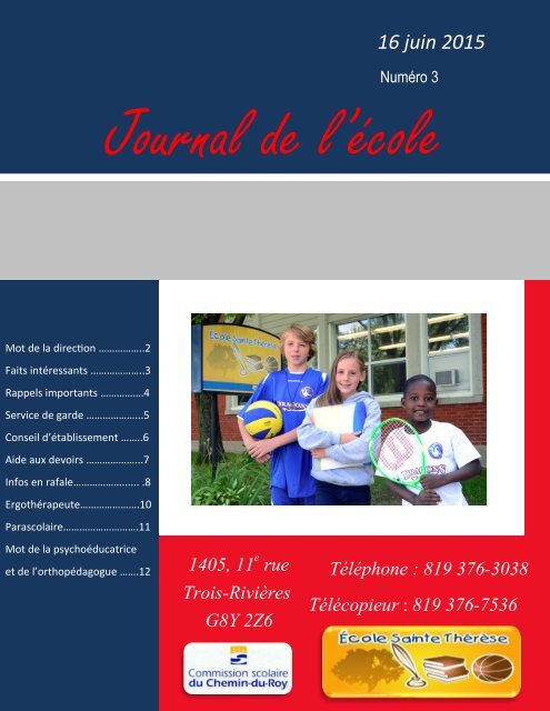 Journal de l’école